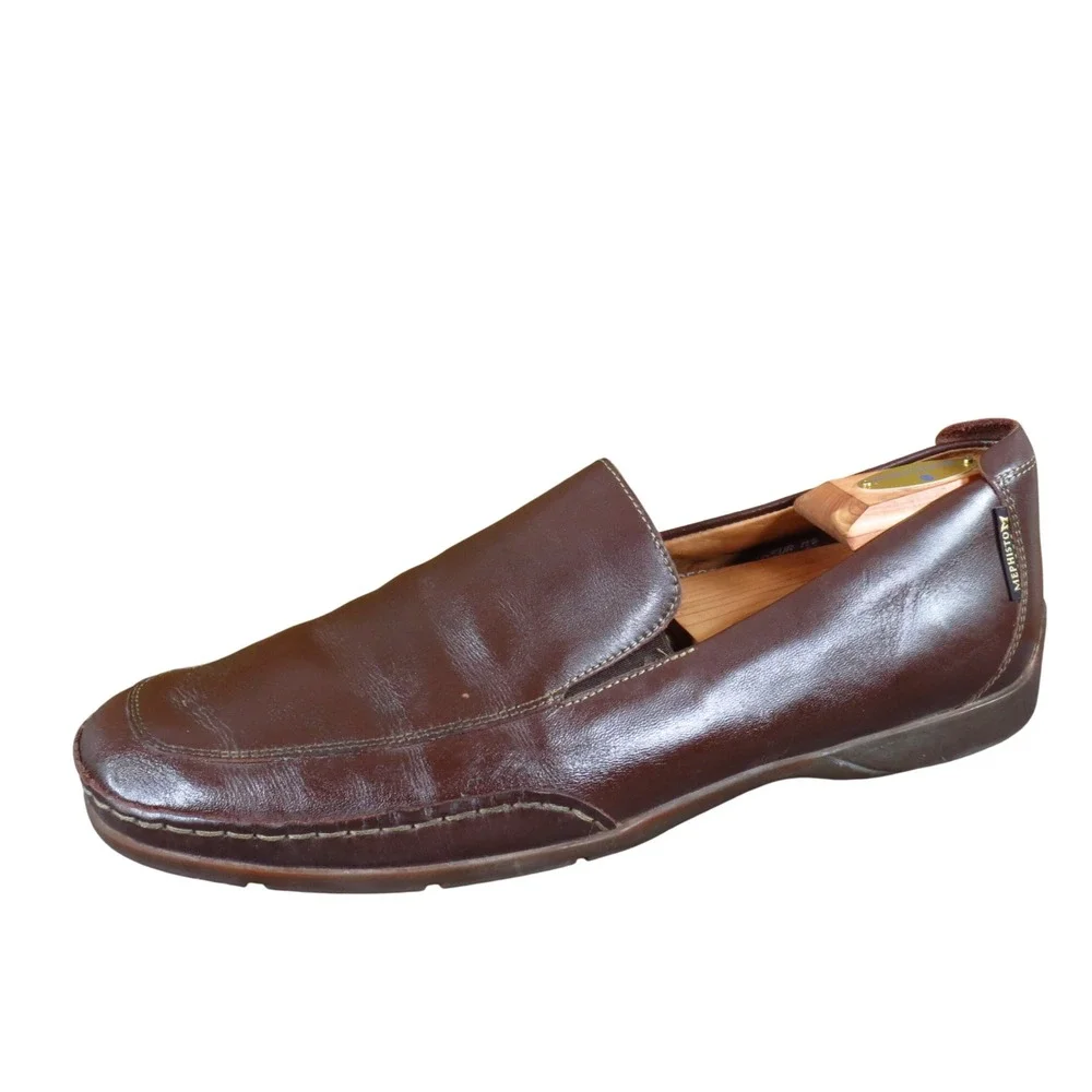 Mephisto Edlef Mens Loafer Size 12 Walking Office Brown Leather Slip On Shoe